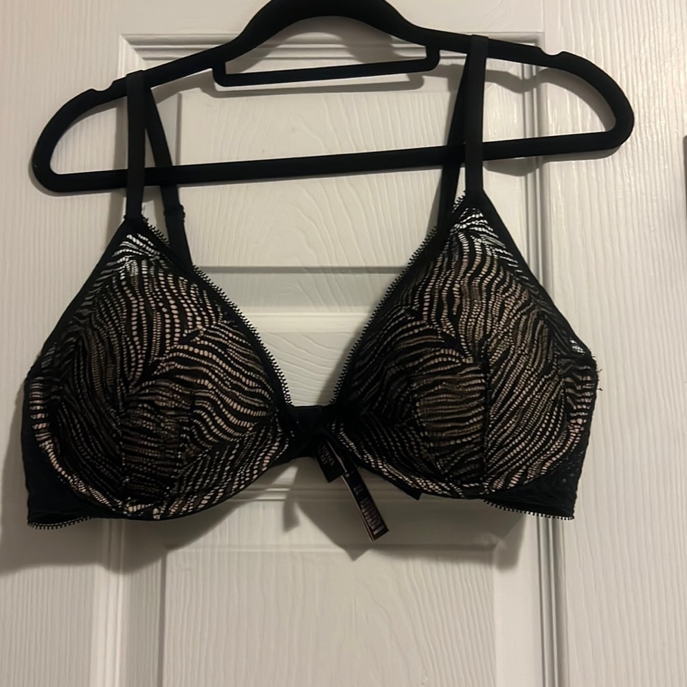 Victoria’s Secret black lace push up bra